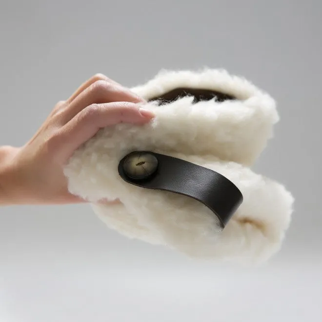 High Igloo Strap Slippers | Cream | Wool Lining