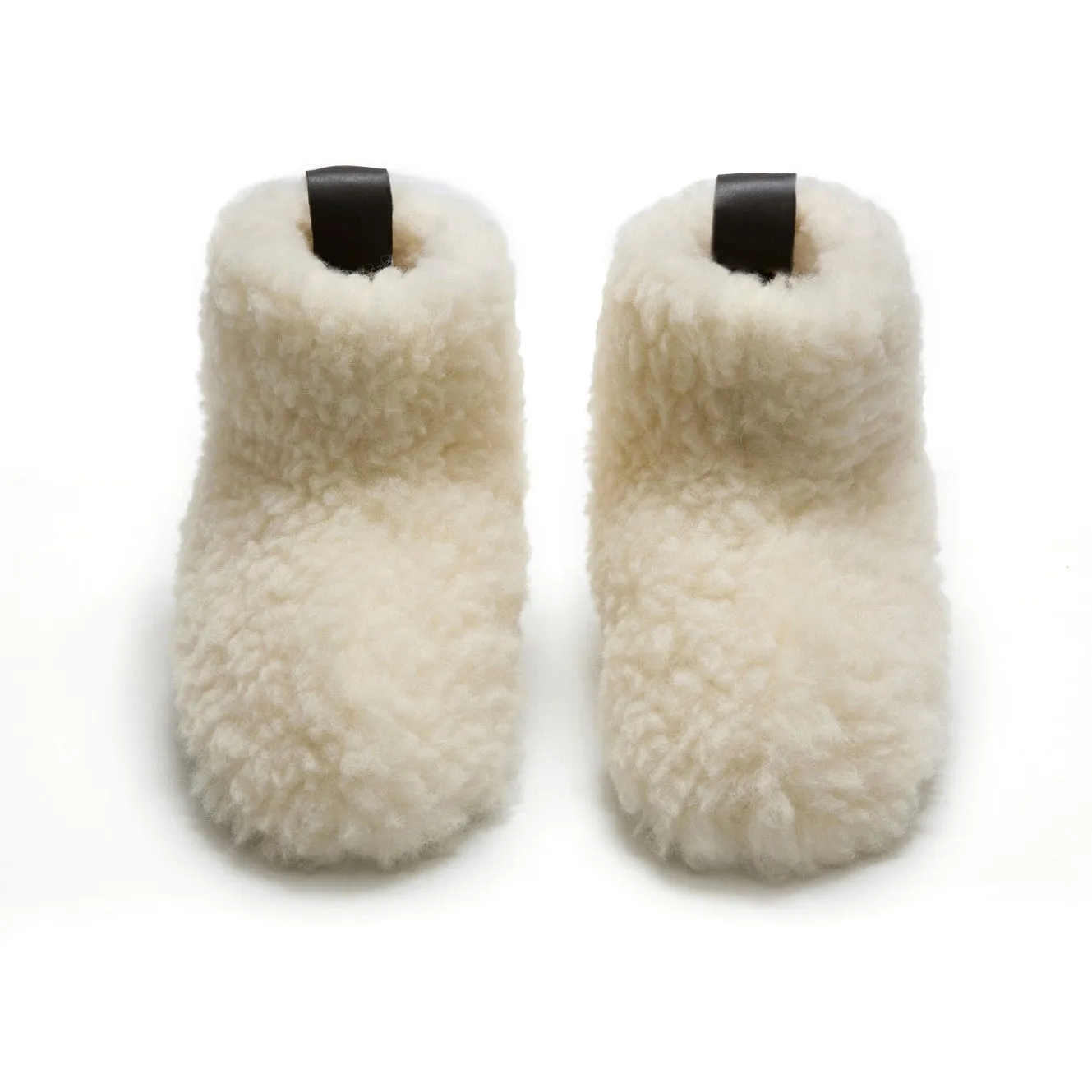 High Igloo Strap Slippers | Cream | Wool Lining