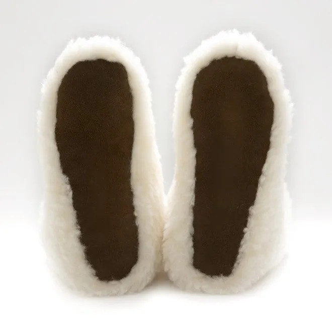 High Igloo Strap Slippers | Cream | Wool Lining