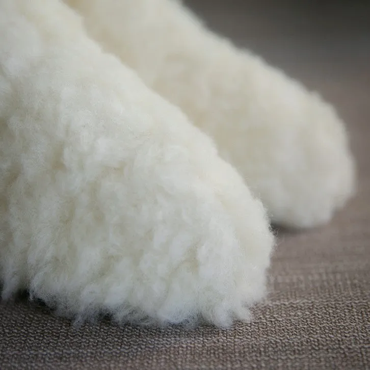High Igloo Strap Slippers | Cream | Wool Lining