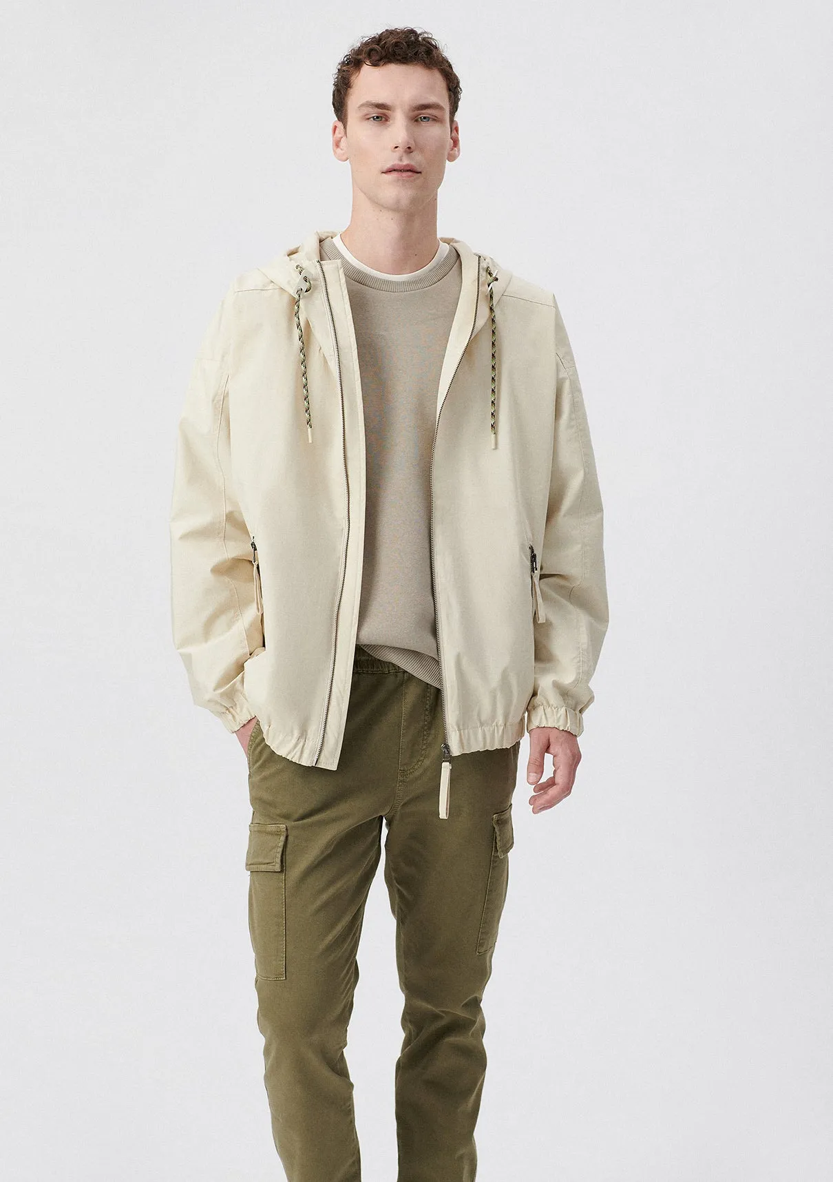 Hooded Beige Jacket