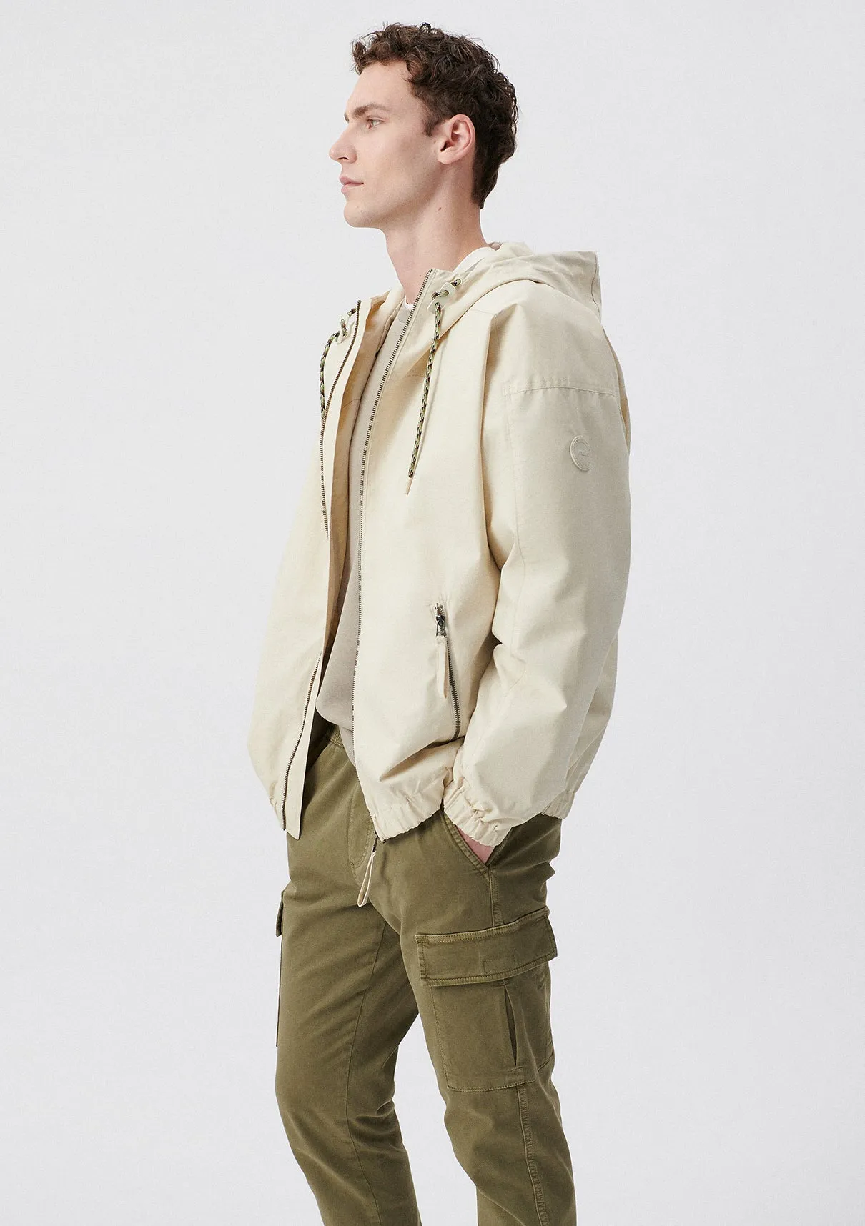 Hooded Beige Jacket