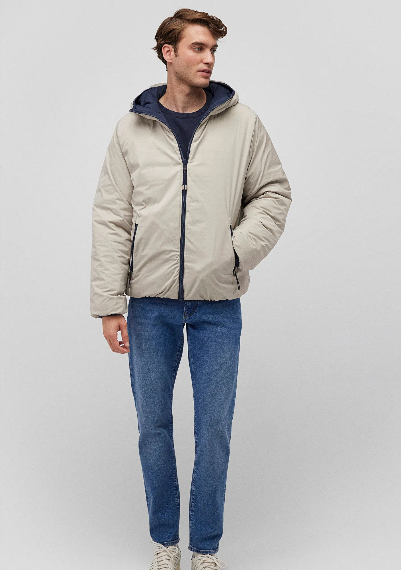 Hooded Navy Jacket