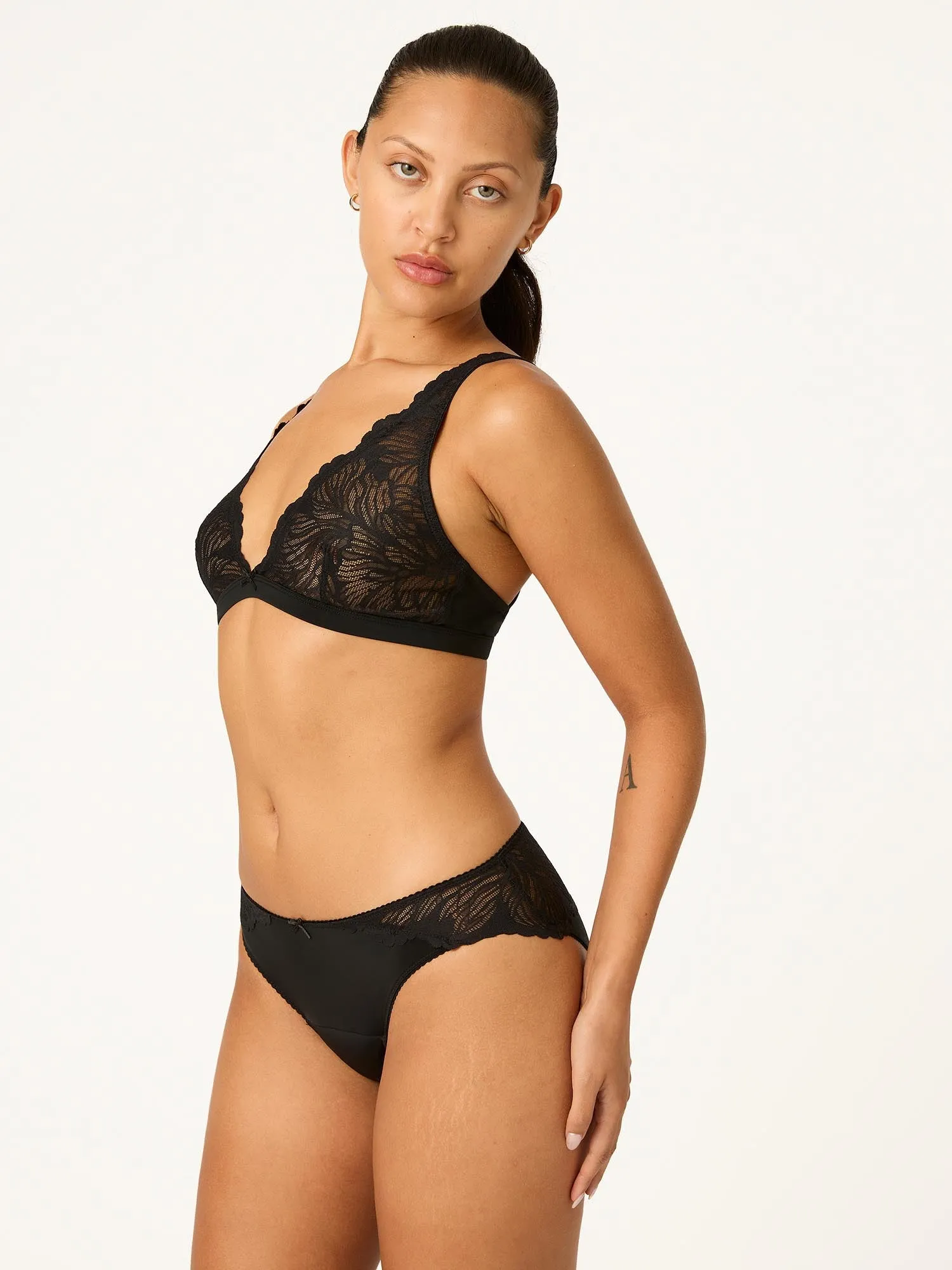 Ines Midi Brief Moderate-Heavy Noir Black