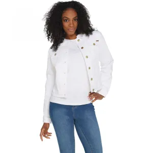 Isaac Mizrahi Live! Women's True Denim Jean Jacket White Reg 6