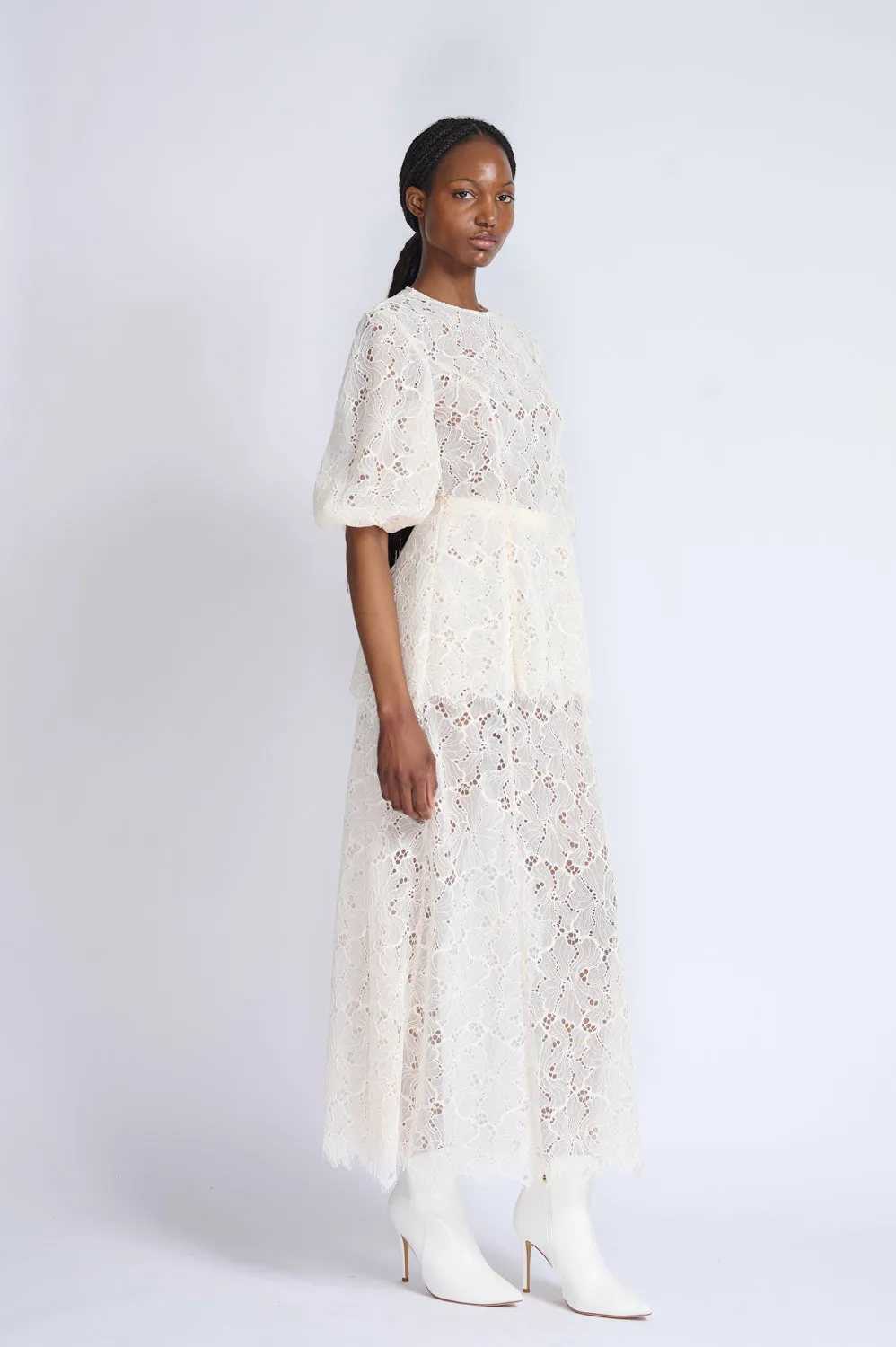 Ivory Lace Tulle Top