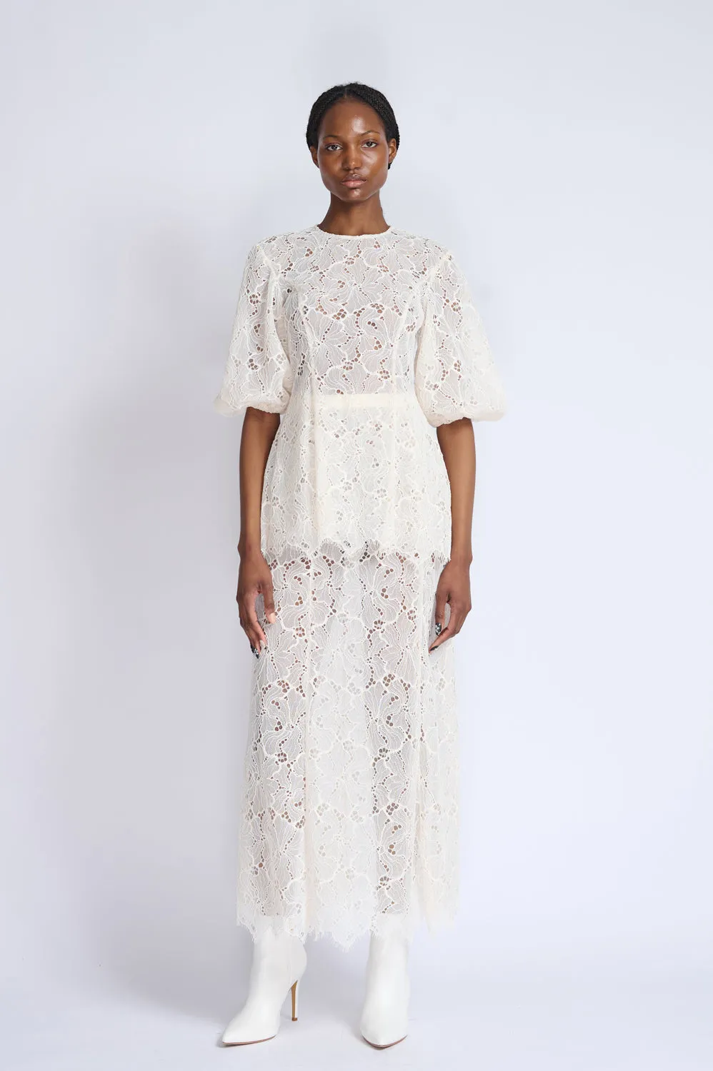 Ivory Lace Tulle Top