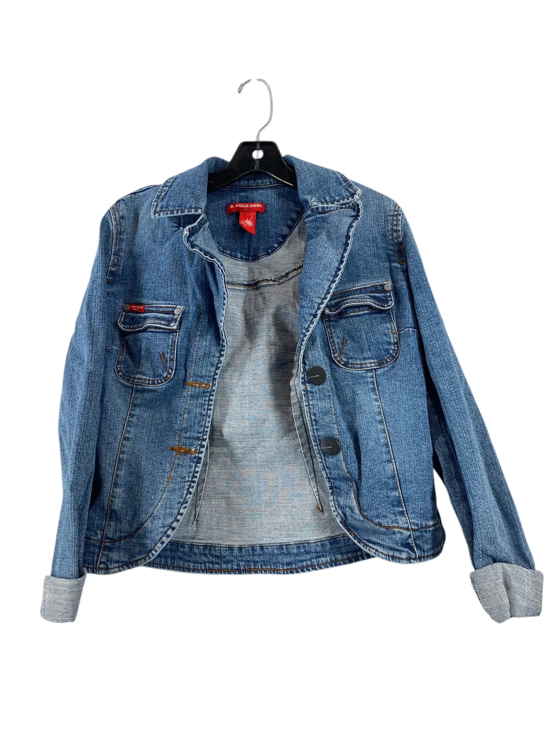 Jacket Denim By Clothes Mentor In Blue Denim, Size: L