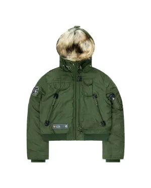 Khaki Fur Hooded Jacket