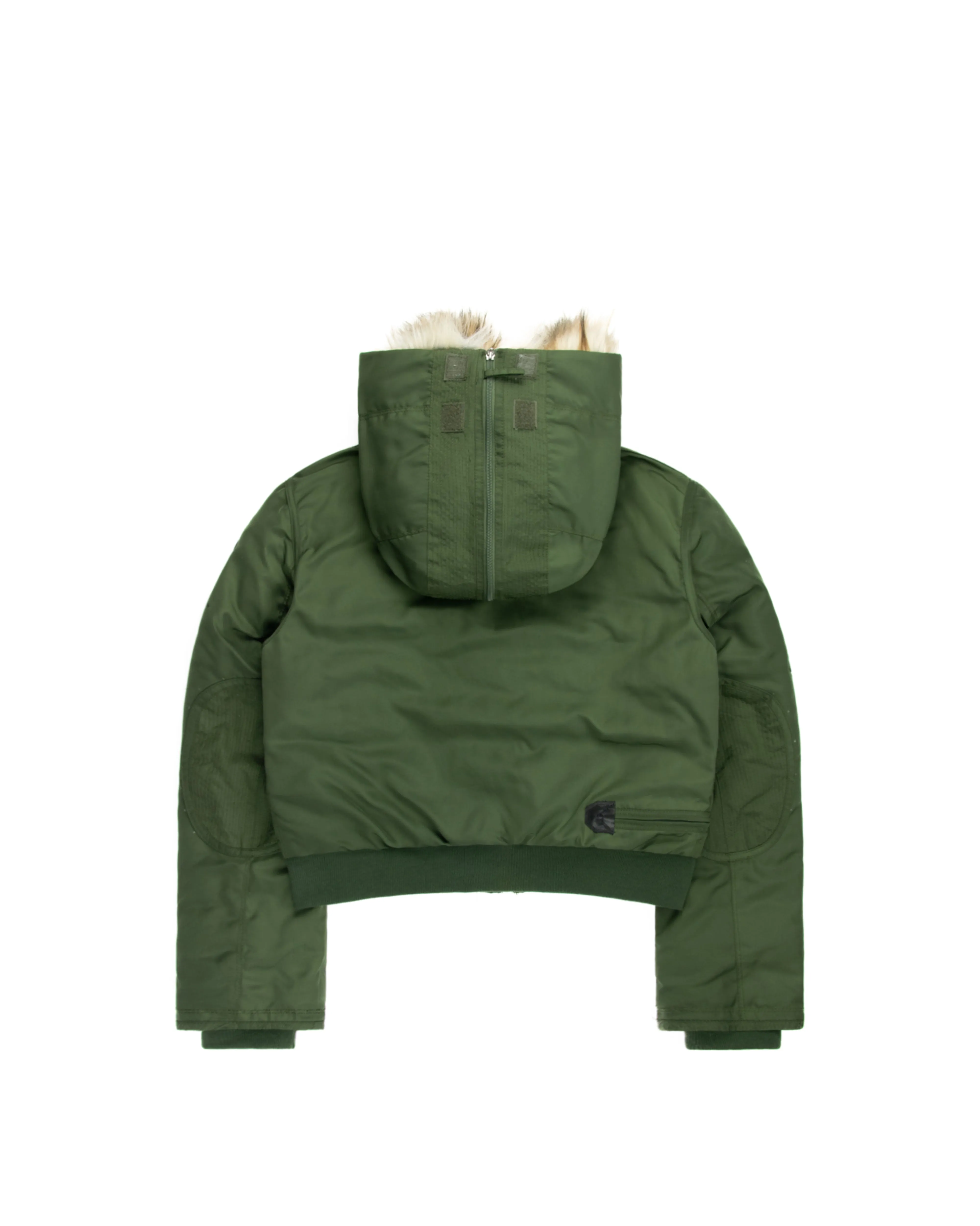 Khaki Fur Hooded Jacket