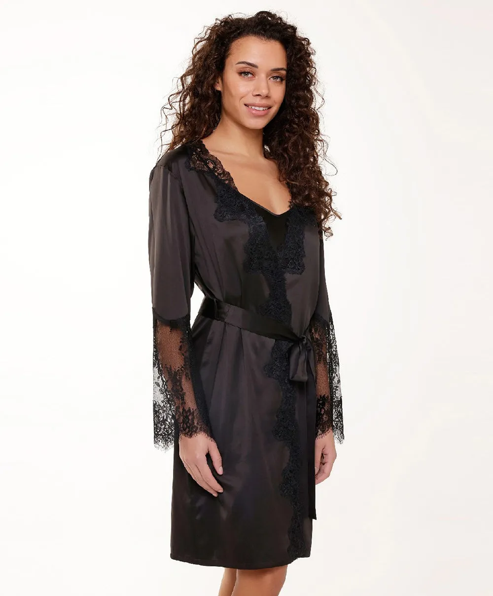 Kimono satiné noir