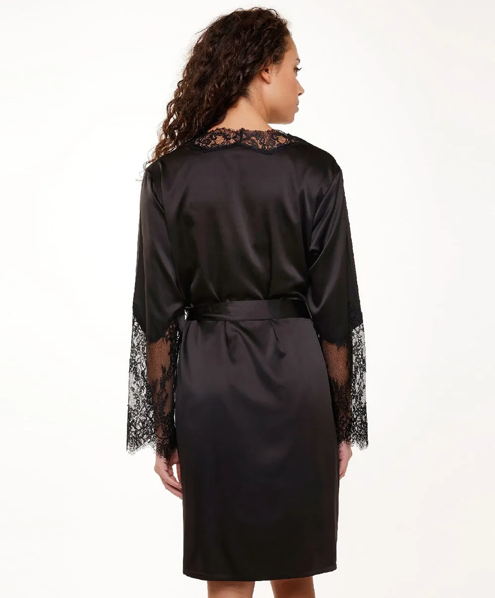 Kimono satiné noir