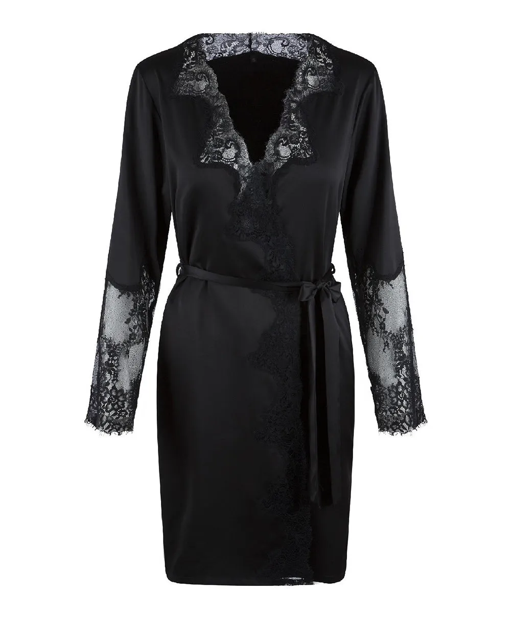 Kimono satiné noir