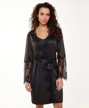 Kimono satiné noir