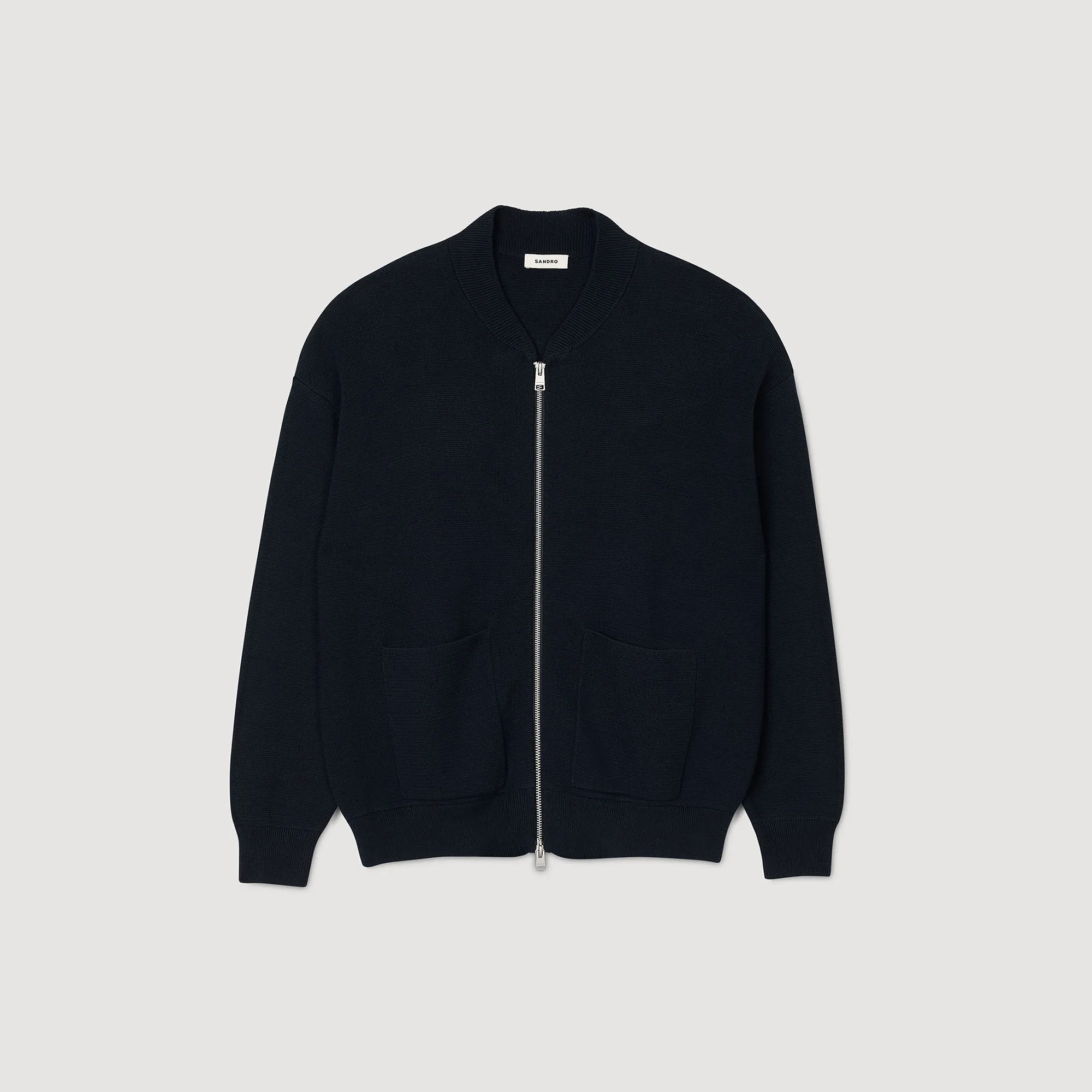 Knit Teddy Jacket Knit Jacket Navy Blue