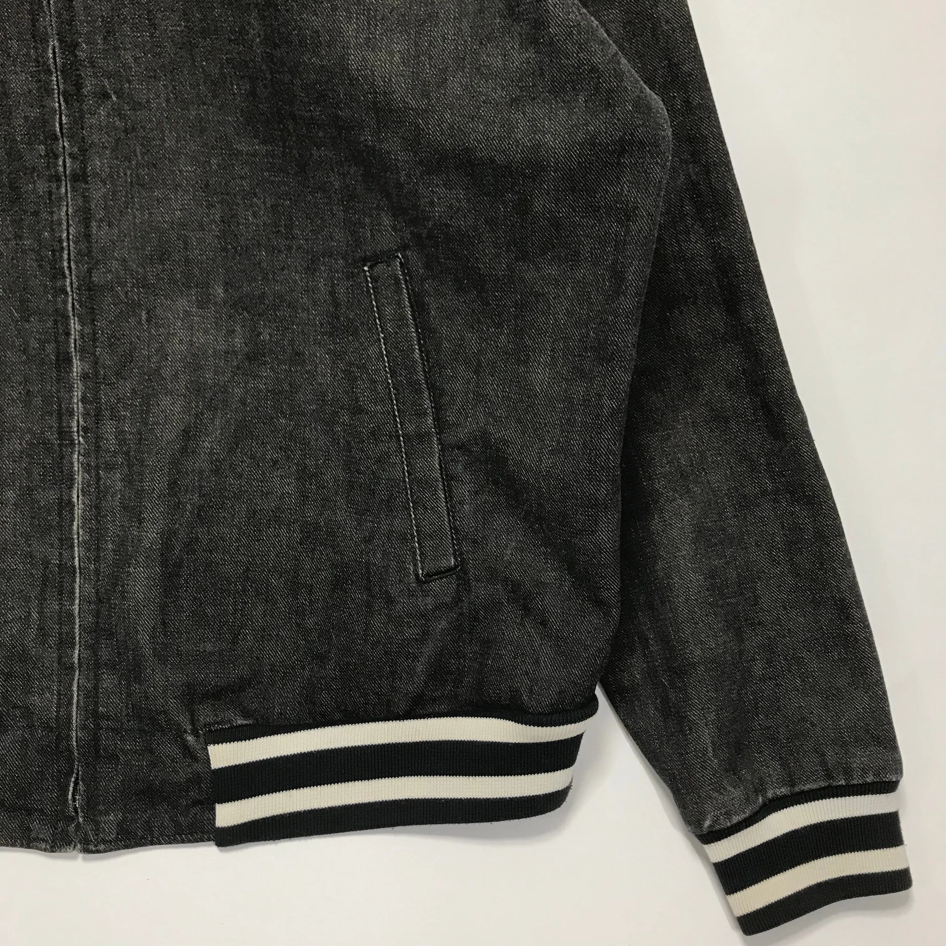 [L] A Bathing Ape Bape Vintage Bape Heads Denim Varsity Jacket