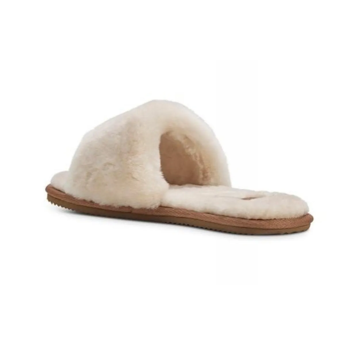 Ladies Open Toe Mule Sheepskin Slippers