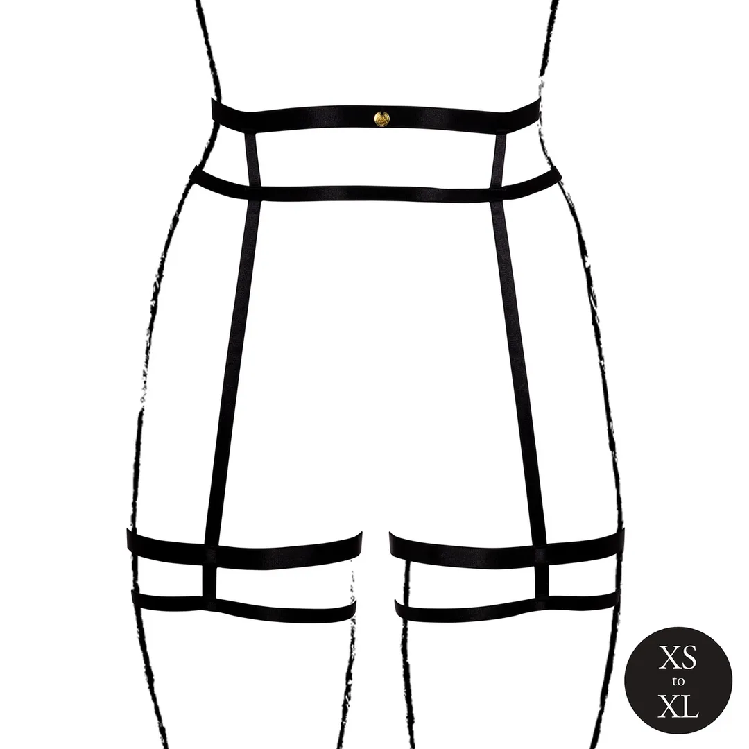 Le Désir Double Strap Garter Belt Noir