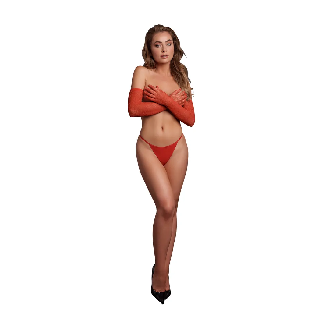 Le Désir Gants d'opéra Rouge Chatoyant