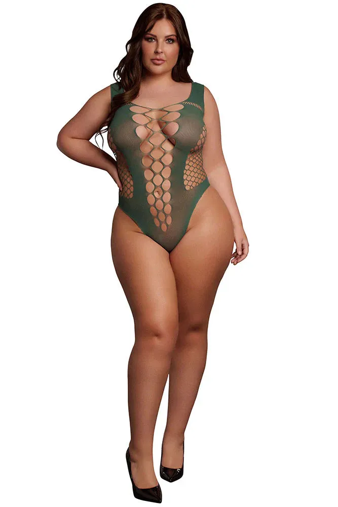Le Désir Green V-Neck Teddy
