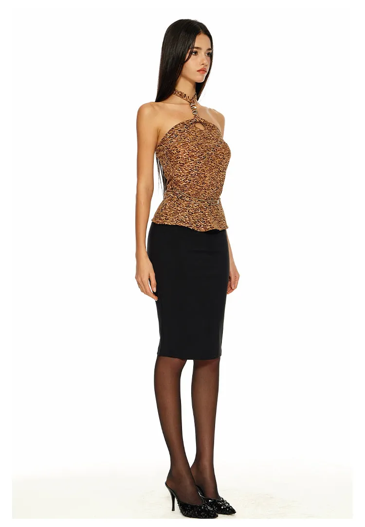 Leopard Halter Top