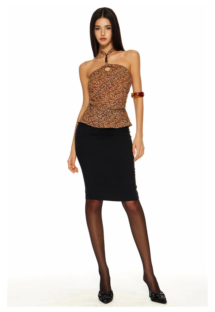Leopard Halter Top