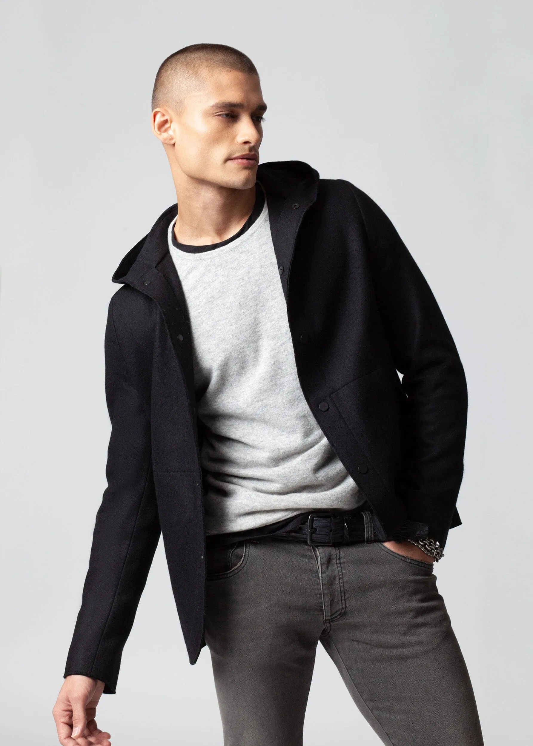 LIVE CUT HOODED COAT
