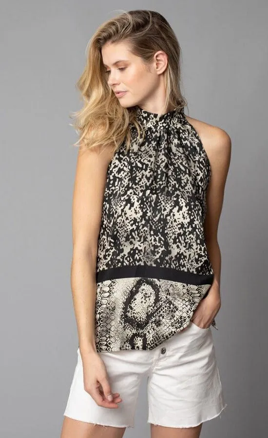 Lola & Sophie Animal Border Print Halter Top