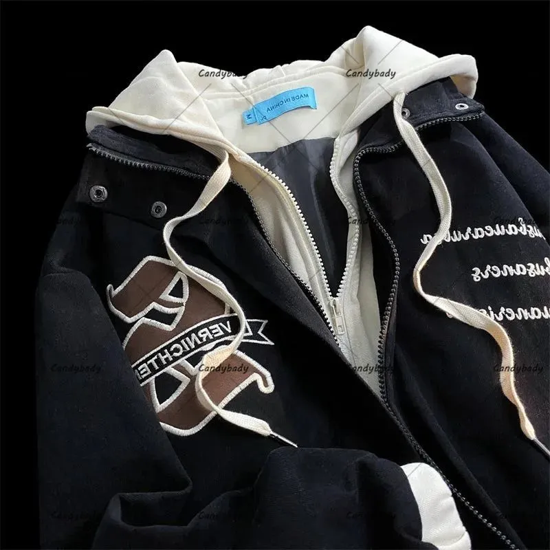Loose Fit American Baseball Uniform with Letter Embroidery â€?Women's Y2K Fashion Jacket
