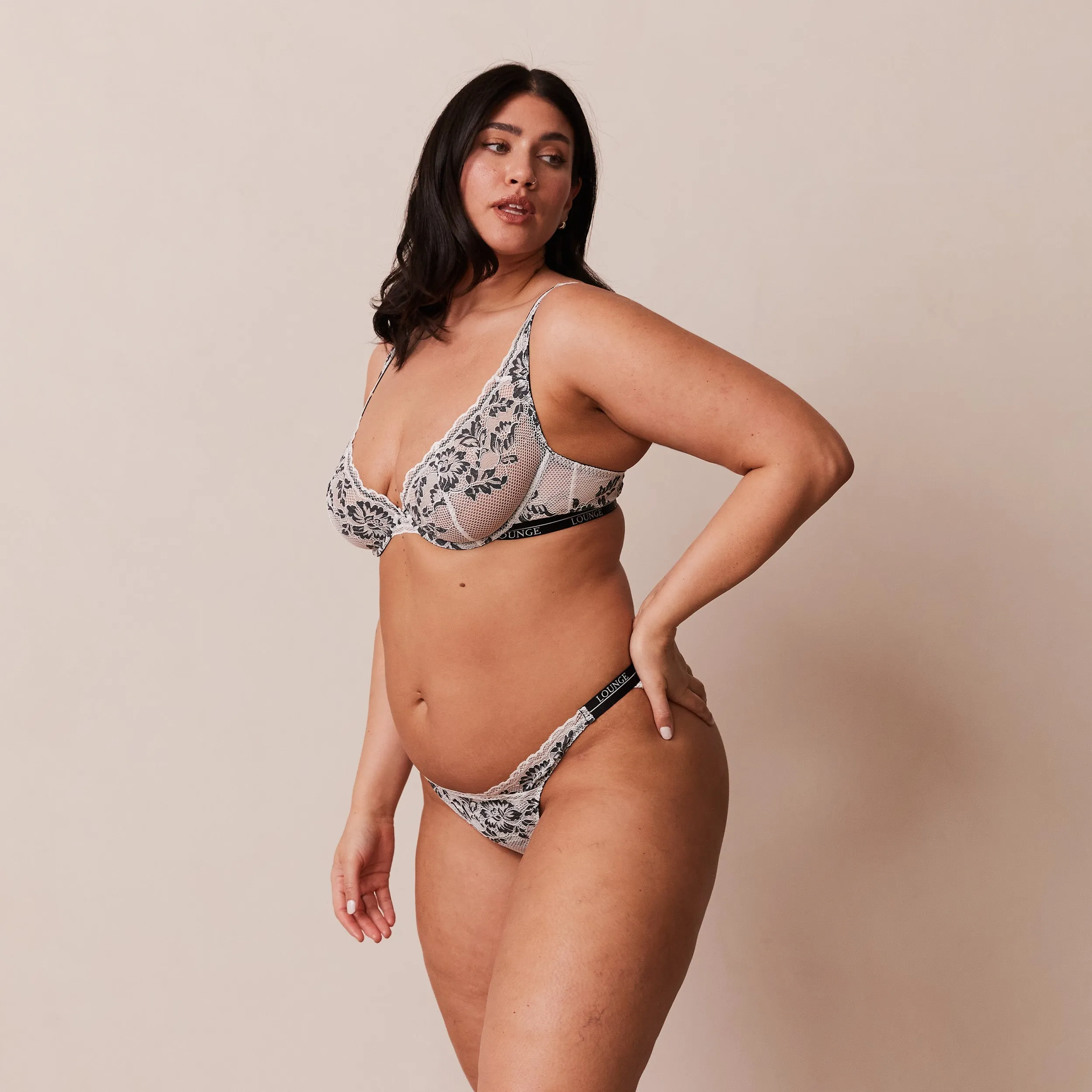 Luxe Balcony Soutien-Gorge - Blanc et Noir