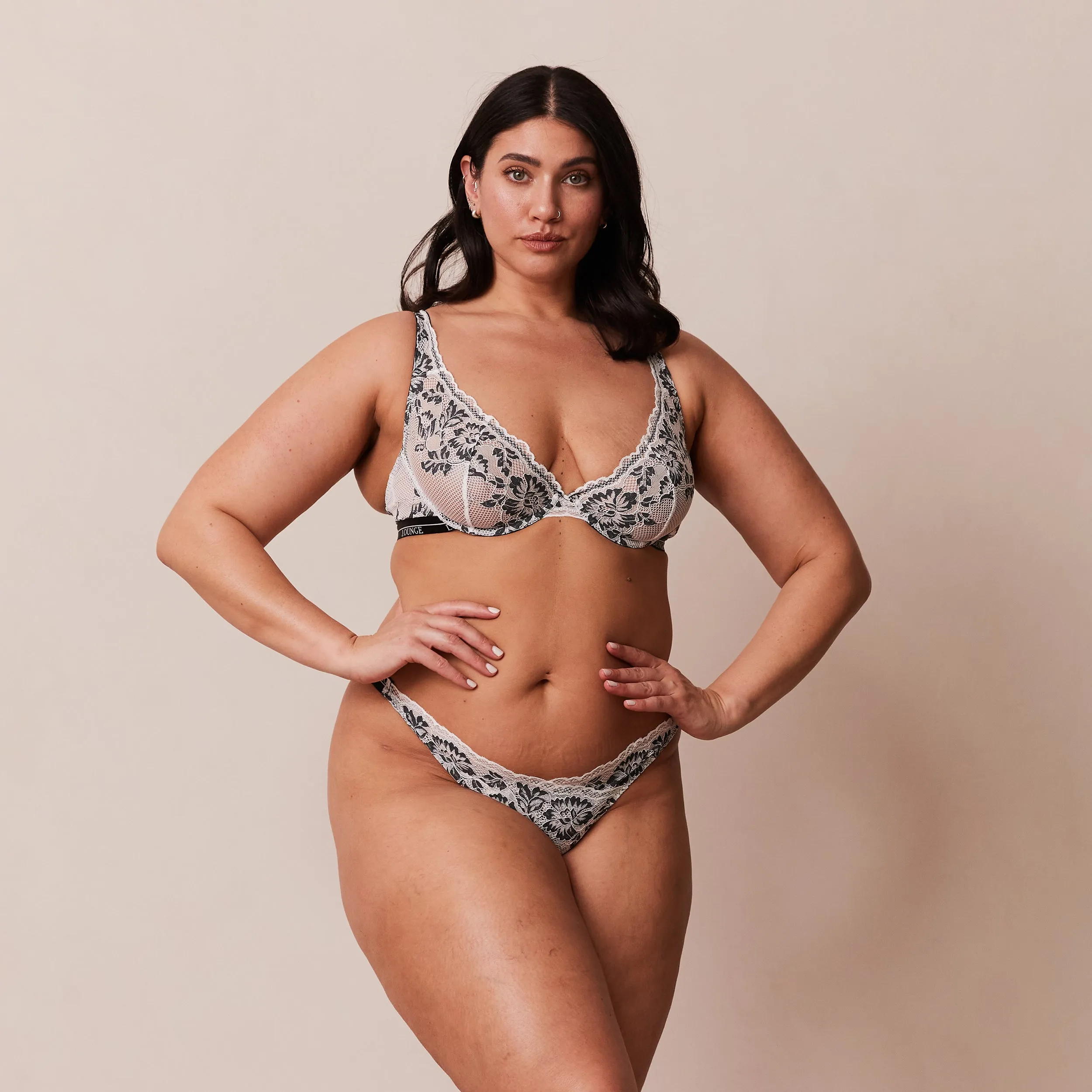 Luxe Balcony Soutien-Gorge - Blanc et Noir