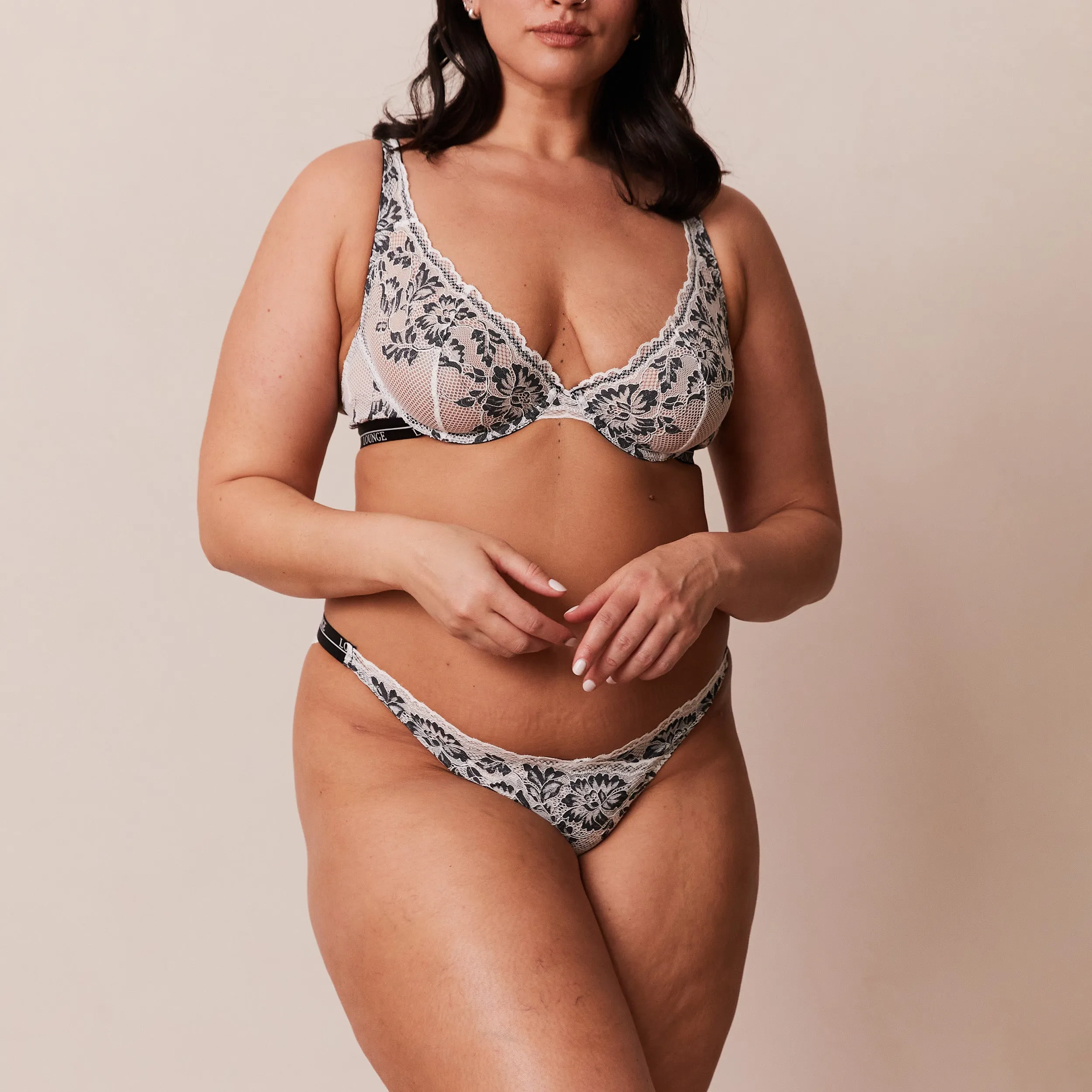 Luxe Balcony Soutien-Gorge - Blanc et Noir