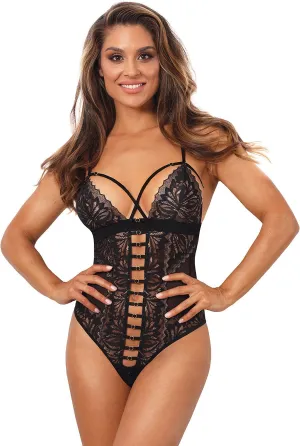 Luxe Gold & Black Shimmer Lace Bodysuit
