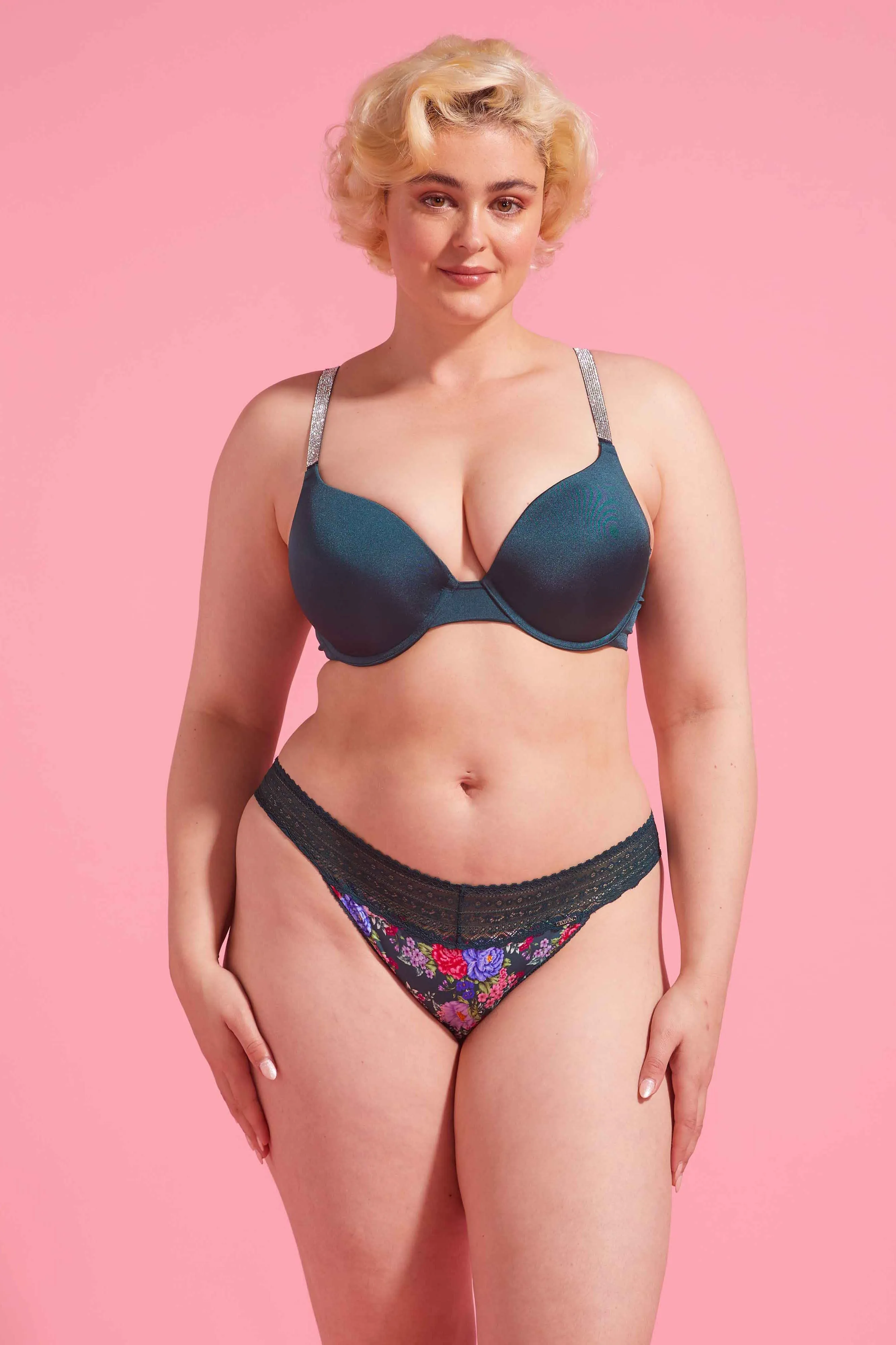 Luxe Microfibre Bikini Brief Emerald Floral