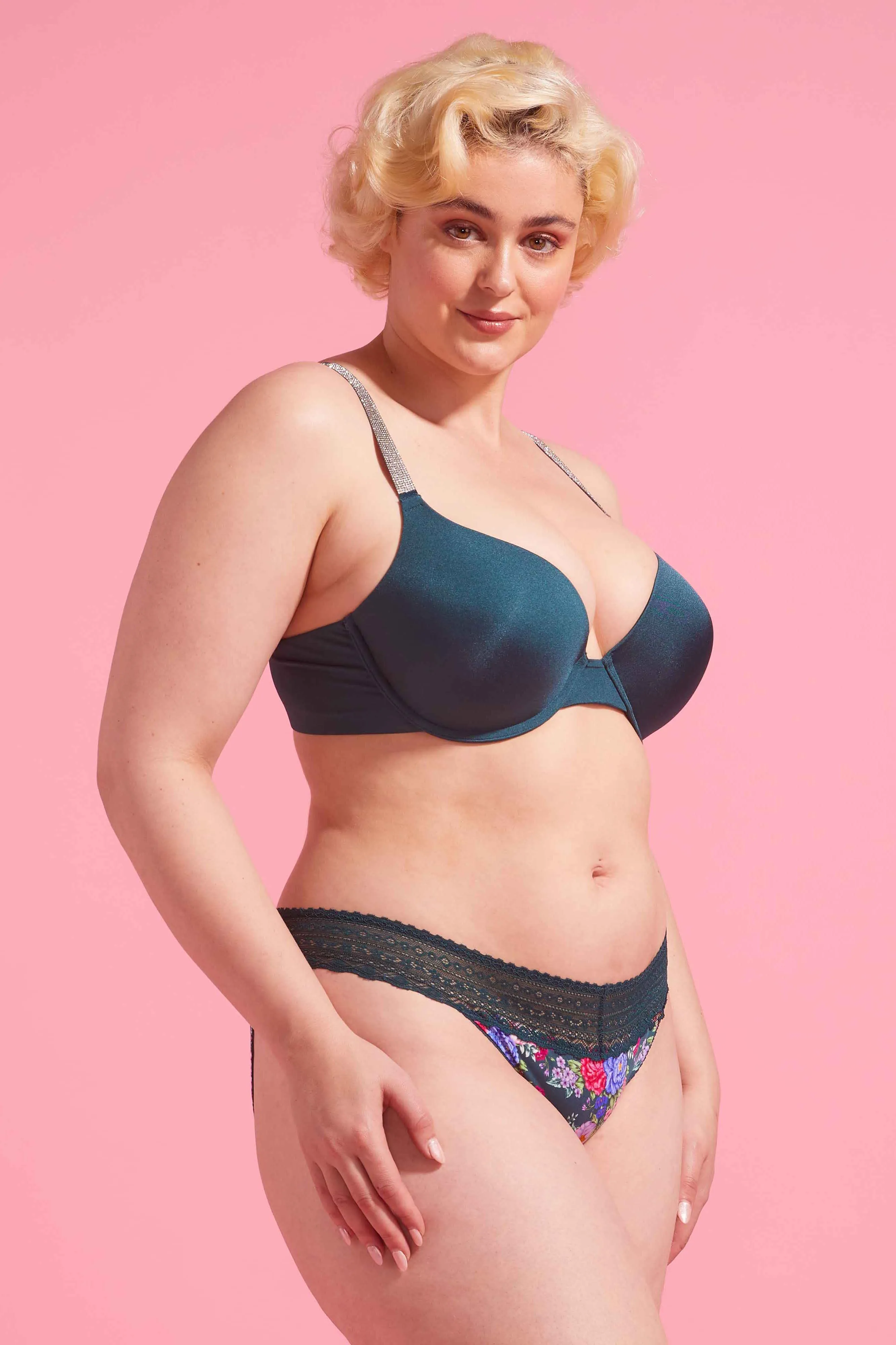 Luxe Microfibre Bikini Brief Emerald Floral