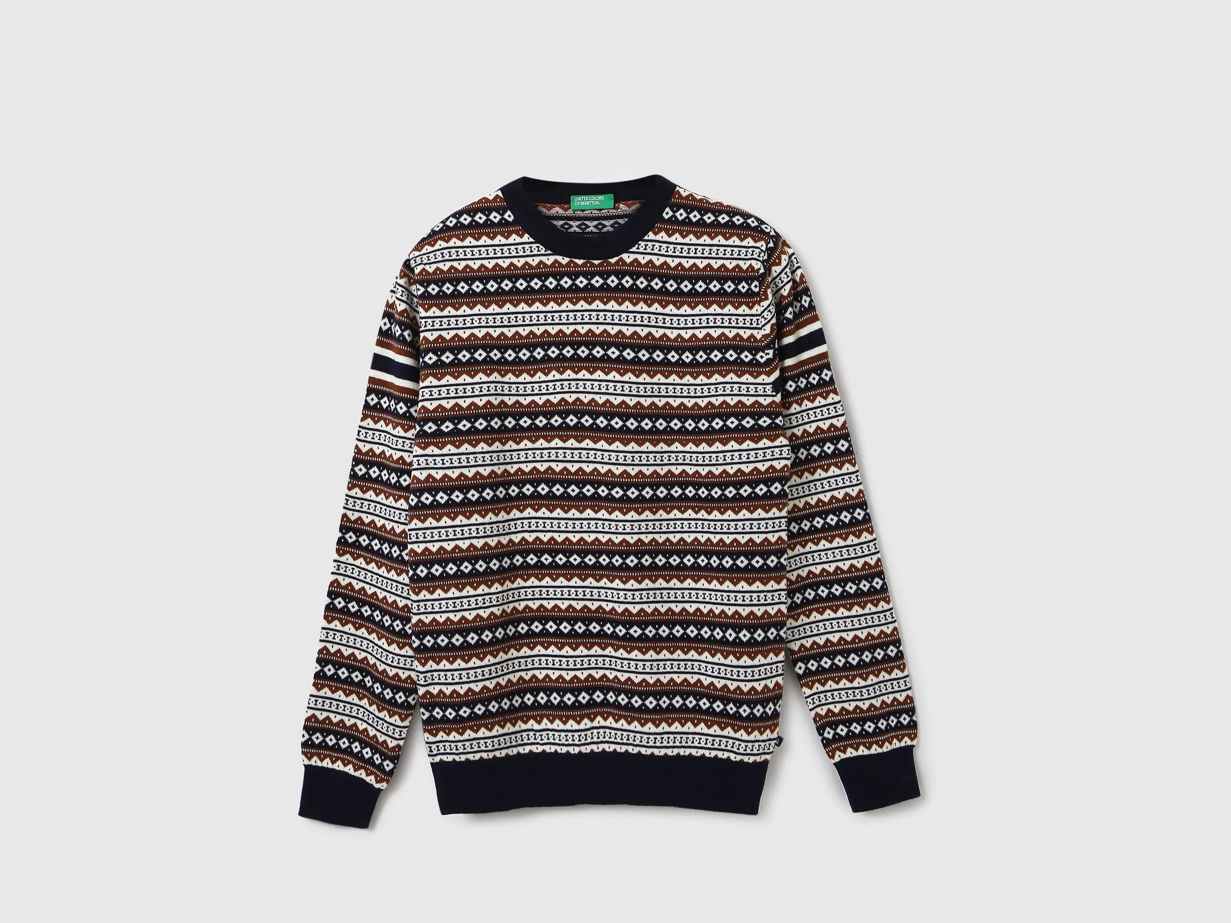 Men Patterned Round Neck Sweater