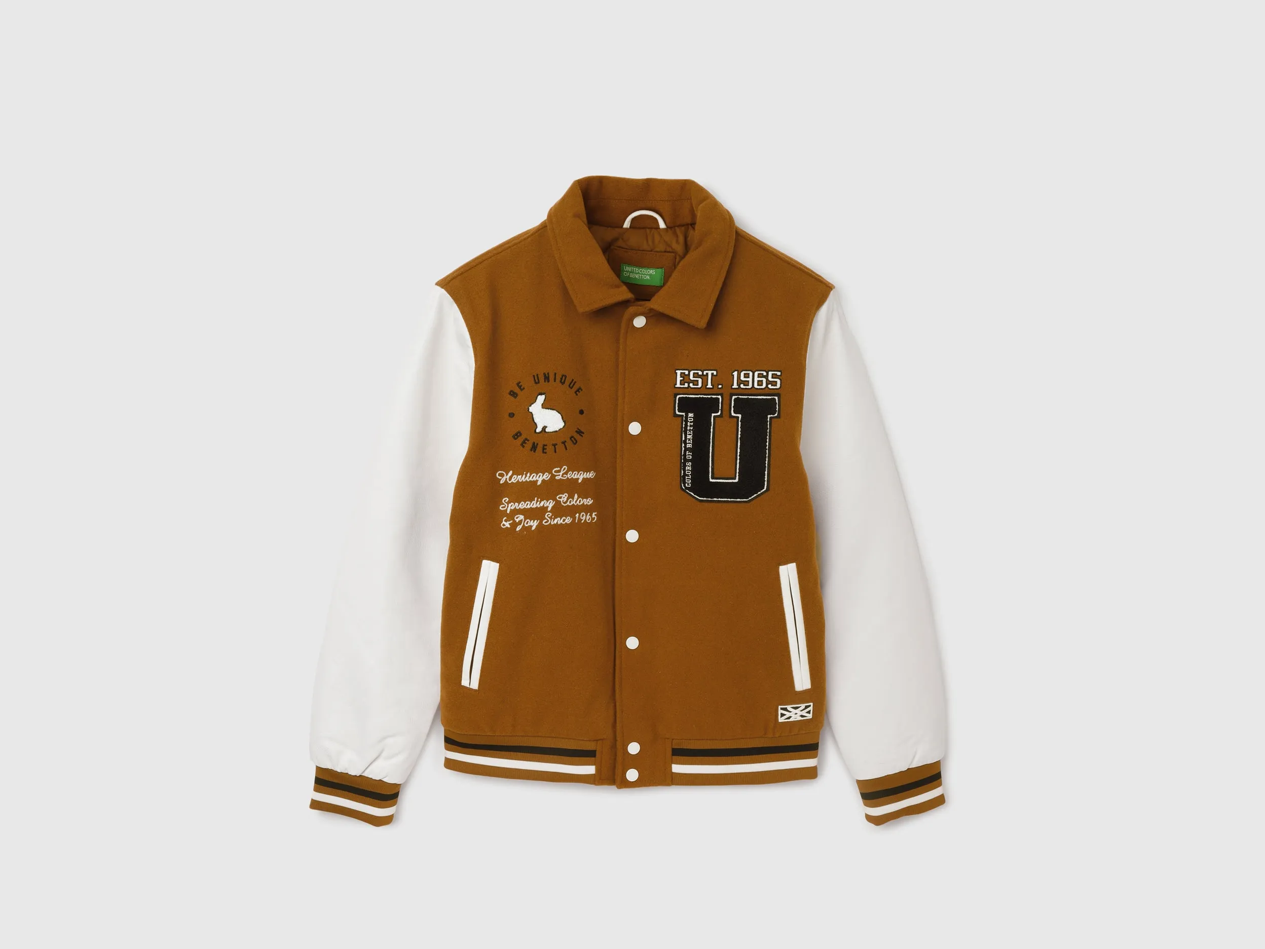 Men's Regular Fit Embroidered Varsity Jacket