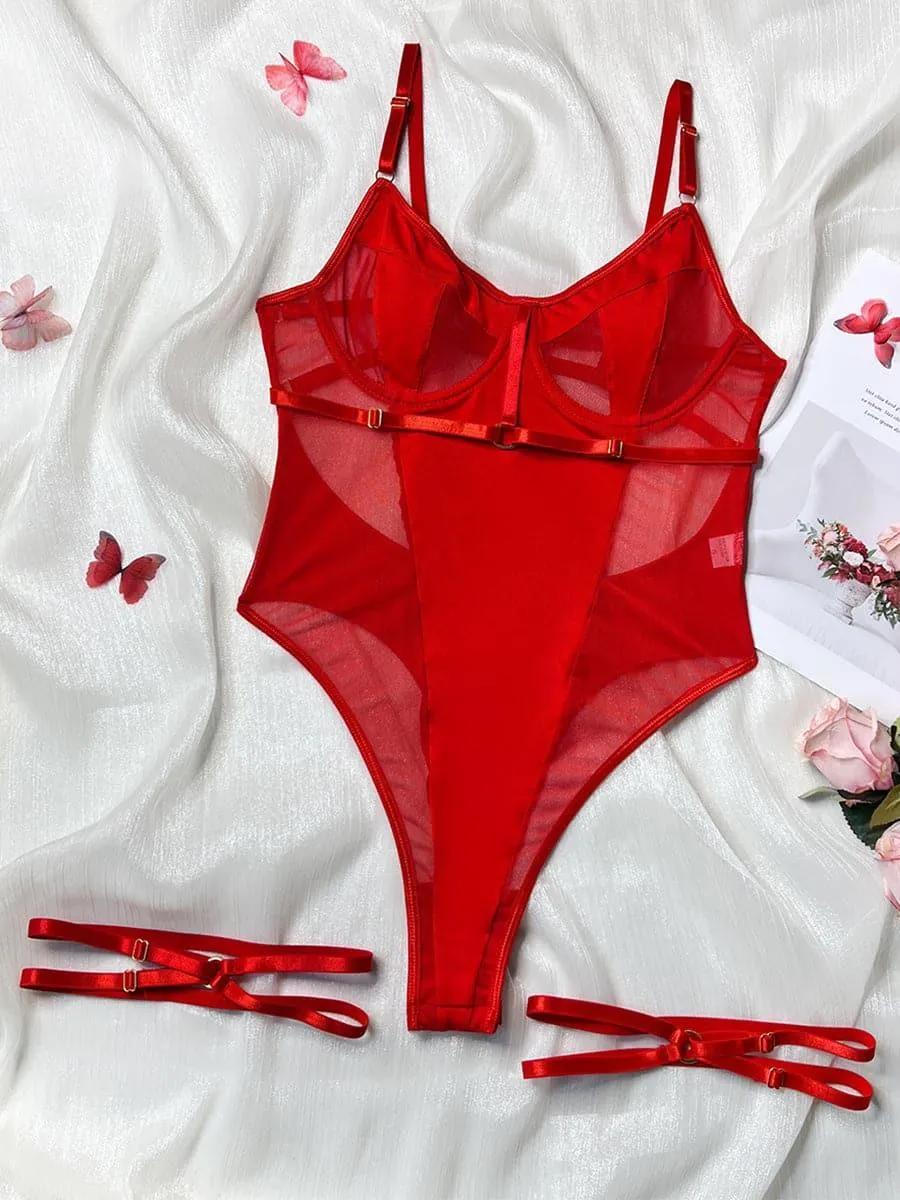Mesh Patchwork Sexy Teddy MSL001