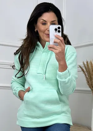 Michelle Mint Zip Front Hoodie