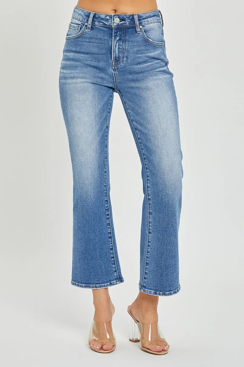 MID RISE CROPPED FLARE JEANS