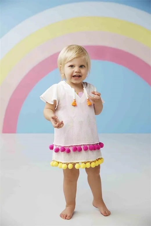 Mud Pie Toddler Pom Pom Cover-up