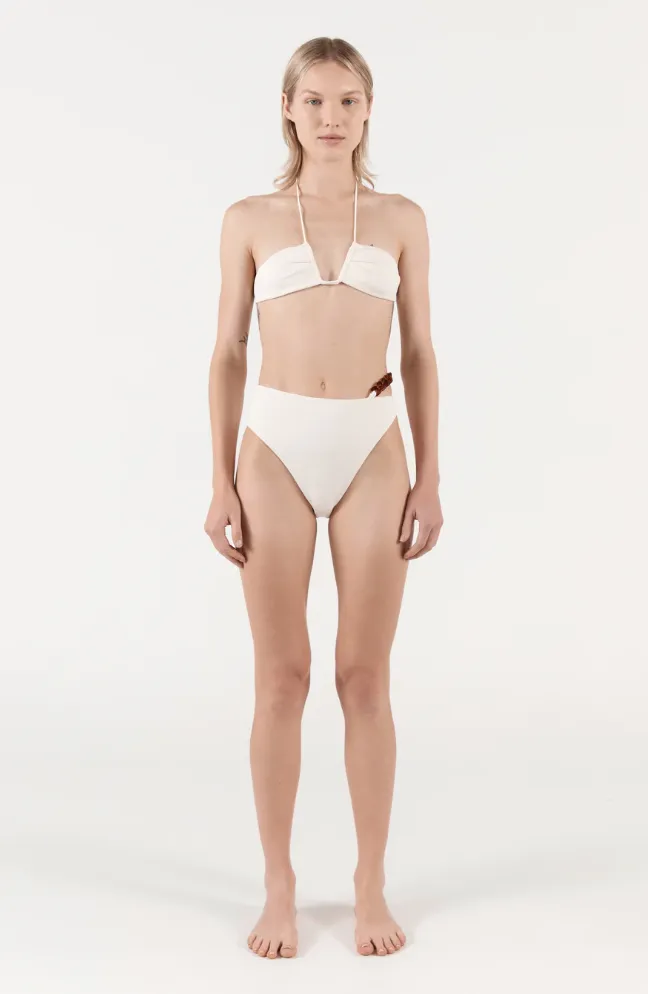 Neal Halter Top Bouclê - Ecru