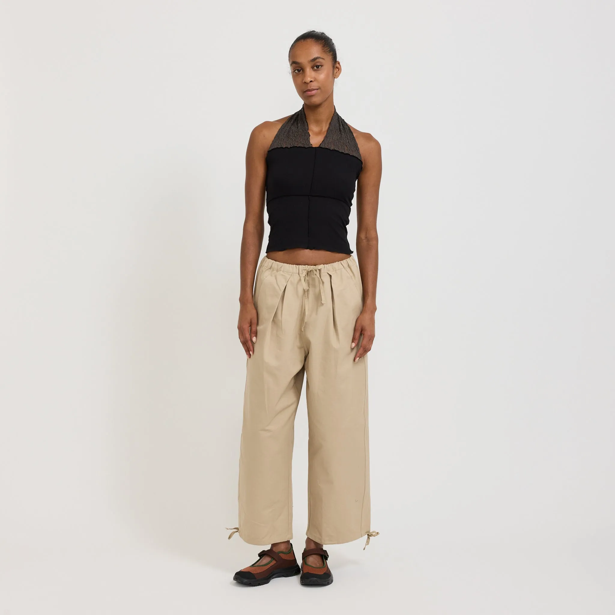 Nehru Halter Top Black/Brown