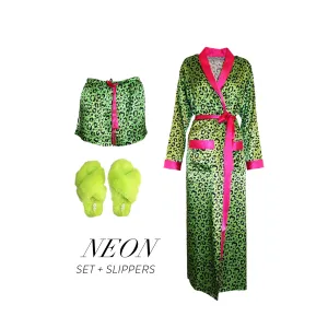 Neon Leopard Robe   Slipper Bundle