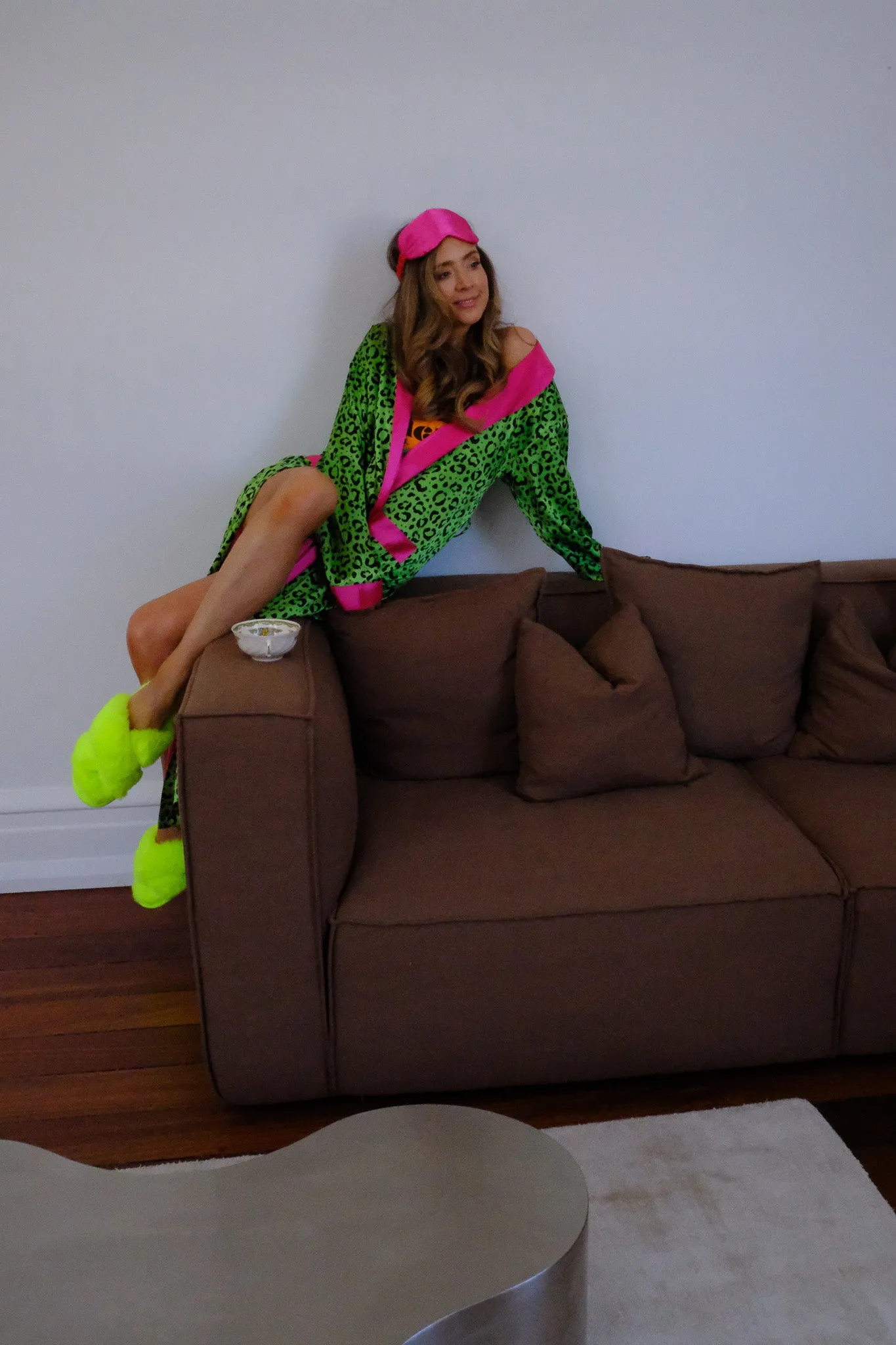 Neon Leopard Robe   Slipper Bundle