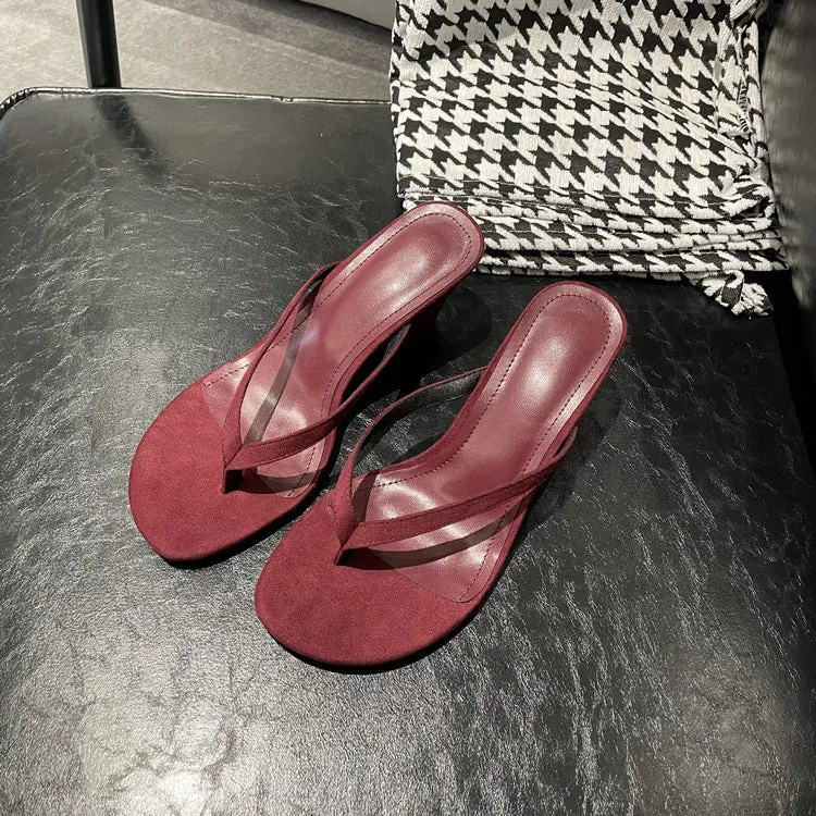 NEW & INSTOCK - Korean French Style French Leather Heeled Sandals