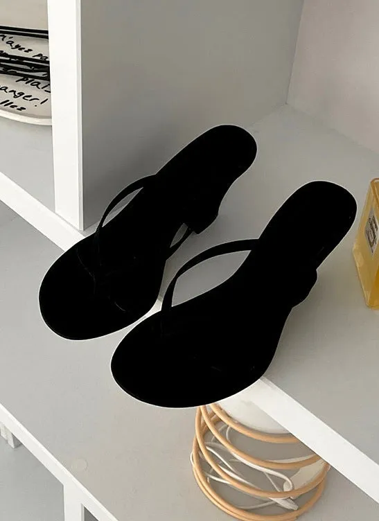 NEW & INSTOCK - Korean French Style French Leather Heeled Sandals