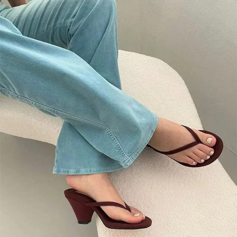 NEW & INSTOCK - Korean French Style French Leather Heeled Sandals