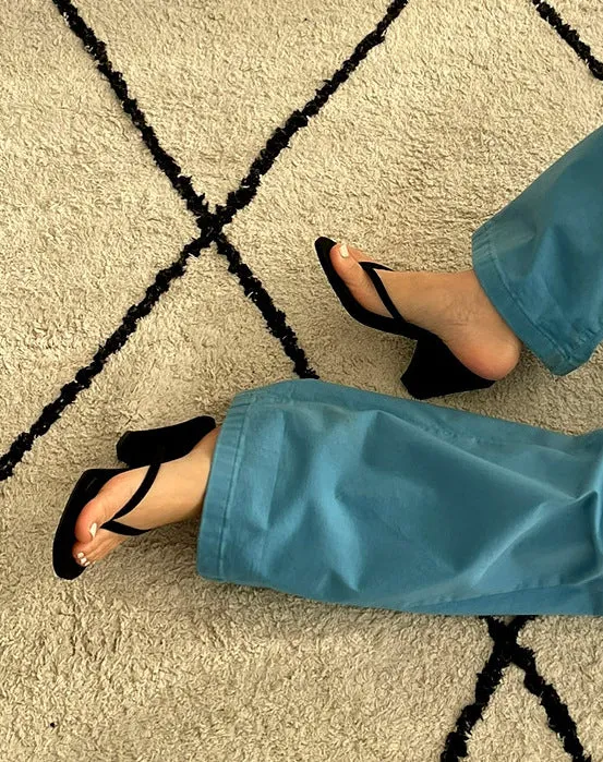 NEW & INSTOCK - Korean French Style French Leather Heeled Sandals