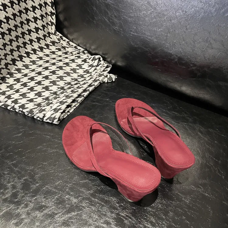 NEW & INSTOCK - Korean French Style French Leather Heeled Sandals
